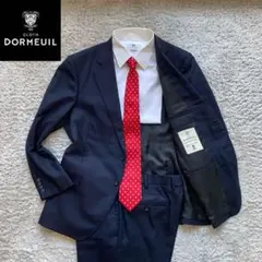 定価12.8万 スーツフルオーダーDORMEUIL ドーメル ネイビー L 美品