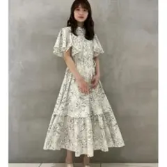 【タグなし新品】リエンダrienda フレアスリーブパターンシャツワンピース M