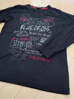 ブルークロス L 160センチ 黒 長袖Tシャツ　ロンT