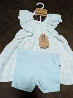 RABBIT & BEAR ワンピースセット 90cm　2T　グリーン　チェック