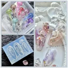 匿名配送♡シリコンモールド☆クラゲパーツ ネイル