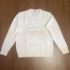 無印良品 ウールセーター アイボリー XL 薄手