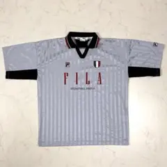 【メンズ古着】FILA ストライプ サッカーシャツ monkey time