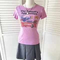スマーフ Tシャツ LDS パープル Y2K 古着 半袖 平成