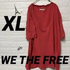 WE THE FREE 赤 Vネック 半袖シャツ 【XL/TG】