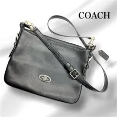 美品✨ COACH コーチ ショルダーバッグ ロゴプレート ゴールド金具