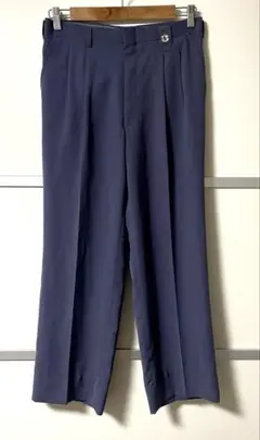 美品 90s スラックス タック 紫 ネイビー パープル 日本製 ワイド