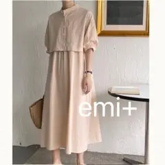 新品emi+ ワンピース レディース 5分袖カーディガン＋キャミワンピースセット