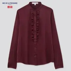 【新品】ユニクロ　イネス　シルクフリルブラウス
