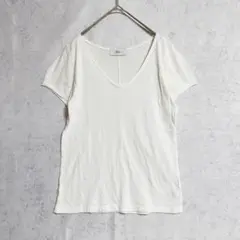 【AZUL BY MOUSSY】VネックTシャツ (M) シンプル無地 薄手 白
