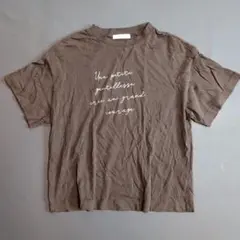 【ショコラフィネローブ】半袖カットソー (F) ブラウン プリントTシャツ