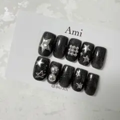 現品＊ブラック 黒フラッシュ キラキラ 星 韓国 y2k シルバー