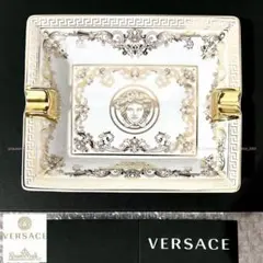 VERSACE - 正規希少 非売品 ヴェルサーチ アイコンロゴ文字 灰皿 黒×白 アッシュトレイ 正規希少 非売品 ヴェルサーチ アイコンロゴ文字 灰皿 黒×白
