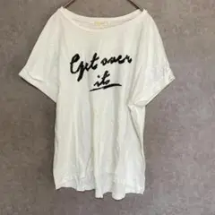 【HUSHUSH】ハッシュアッシュ（2）英字プリントTシャツ＊スパンコール