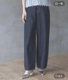 GLOBAL WORK GOOD デニムバギーパンツ S ネイビー