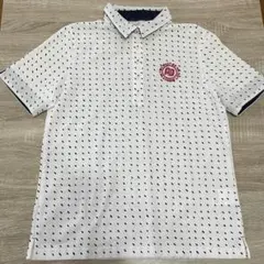Adabat ドット柄ポロシャツ 半袖 ホワイト レディース