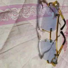 ゴールドメタルラウンドサングラス