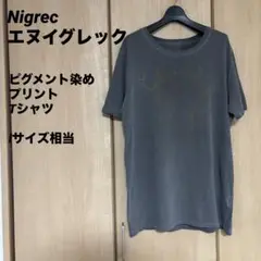 Nigrec エヌイグレック ピグメント染め プリントTシャツ フェード 日本製