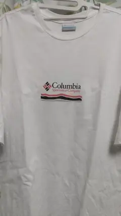 Columbia XL ホワイト Tシャツ グラフィックバックプリント