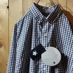 ss4870 未使用品 DESCENTE 長袖シャツ ボタンダウン ネイビー L