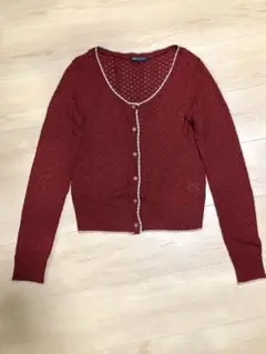 MISCH MASCH 網目編みカーディガン M 赤