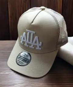 海外限定 ミラーロゴ LA メッシュ ベージュ New Era