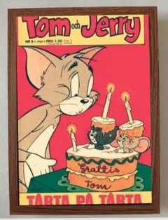 トムとジェリーTom&Jerryポスターフレーム付き壁掛けアメリカンコミック