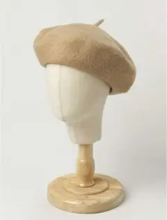 ベージュ ベレー帽 52cm