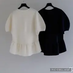 Liten♡whole garment peplum knit ペプラムニット