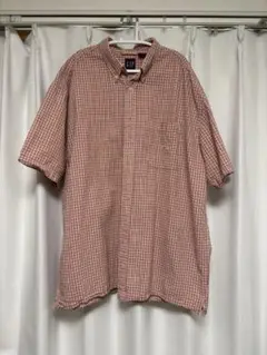 GAP チェック柄 半袖シャツ オレンジ系(着用写真あり)