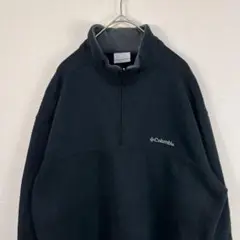 USA古着 Columbia コロンビア ハーフジップ スウェット 黒