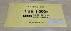 西松屋チェーン 株主優待カード 1000円 2023年4月30日まで