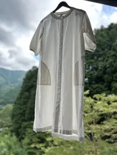 白　ロングシャツワンピース　サイズFree