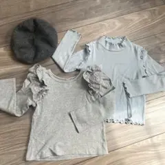 フリル付き 長袖カットソーセット　キッズ