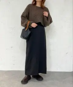apres jour mignon　アソートハイウエストナロースカート　ブラック