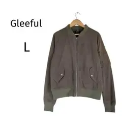 グリーフル Gleeful アウター【L】カーキ ジップアップ