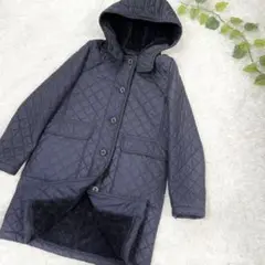 極美品 マッキントッシュロンドン キルティング ボアコート ロング ネイビー