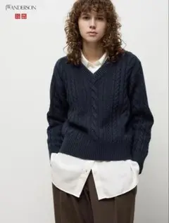 UNIQLO ユニクロ ケーブルVネックセーター JW ANDERSON