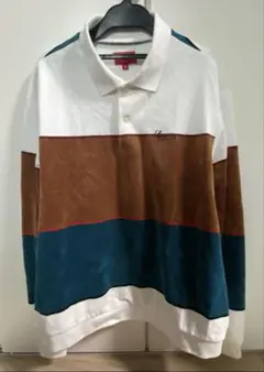 Supreme Striped Velour L/S Polo GD着用 Supreme Stripe Velour L S Polo (FW19) - $118