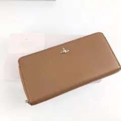 新品 Vivienne Westwood ラウンドジップ オーブ長財布 キャメル