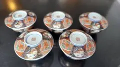 九谷焼 色絵 蓋付き碗 5客セット 金彩 和食器