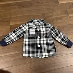 FARM 長袖シャツ 100cm 黒白チェック