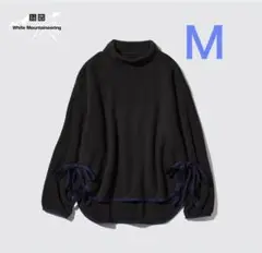 ユニクロ　UNIQLO フリースオーバーサイズモックネックプルオーバー　黒