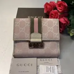 新品同様‼️ グッチ GUCCI 財布 二つ折り 折り財布 GGキャンバス