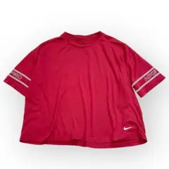 NIKE ナイキプロ Tシャツ ショート丈 レディースＳレッド エクササイズ