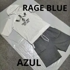 AZULのスウェットショートパンツとレイジブルーの半袖パーカー