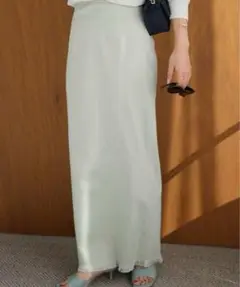SLOBE IENA Iラインロングスカート　ライトブルー