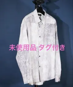unrelaxing 総柄シャツ ライトグレー系