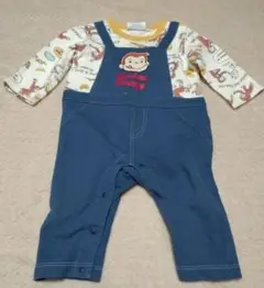 超美品☆おさるのジョージ☆長袖ロンパース☆８０