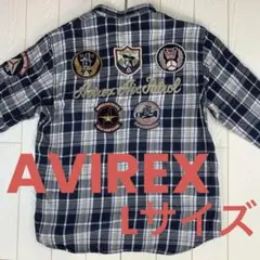 AVIREX 長袖チェックシャツ　ワッペン　希少　Lサイズ
